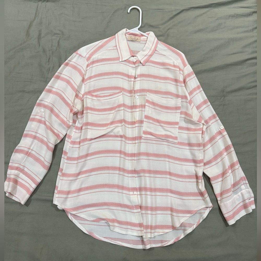 Sofia Striped Pink and White Top